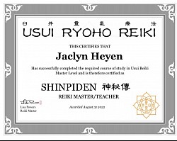 Reiki Master/Teacher Certificate